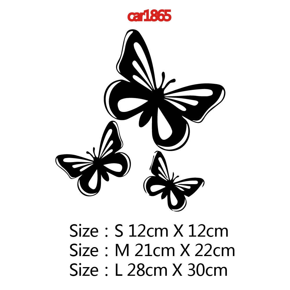 15.2*17CM Schöne Schmetterlinge Auto Aufkleber Mode Vinyl Auto Styling  Aufkleber Schwarz/Weiß Auto Körper