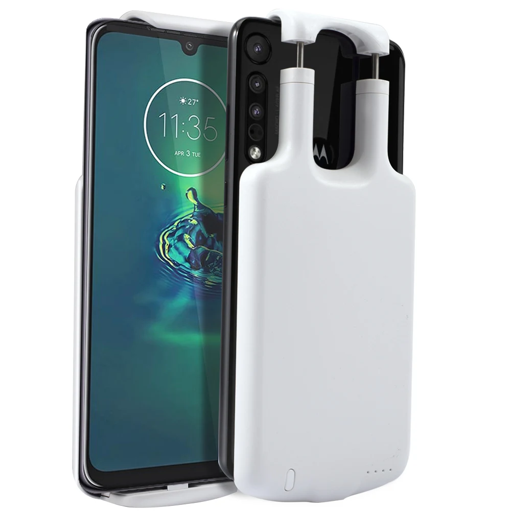 Чехол для Motorola Moto G8 Plus, 5000 мА/ч, расширяемый резервный аккумулятор, зарядное устройство, чехол для Moto G8 Plus, чехол для зарядки - Цвет: Белый