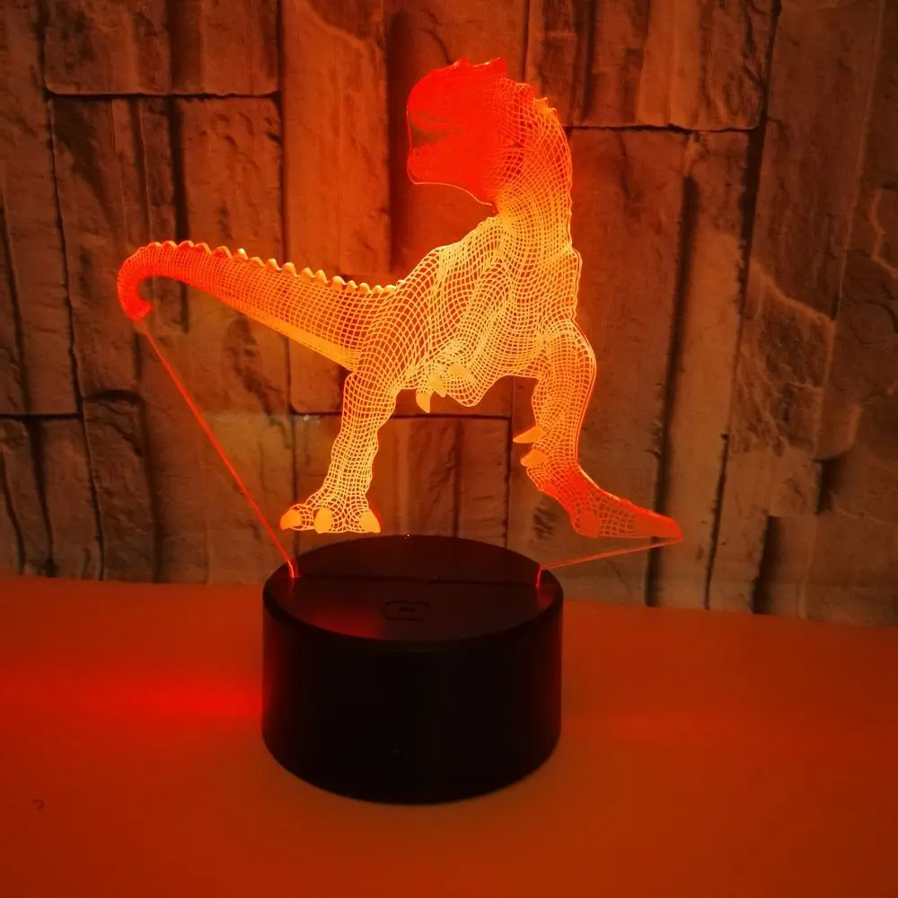 

3D LED Night Light Lamp Acrylic Dinosaur Creative Visual Stereo Light LED Touch Switch Desk Lamp