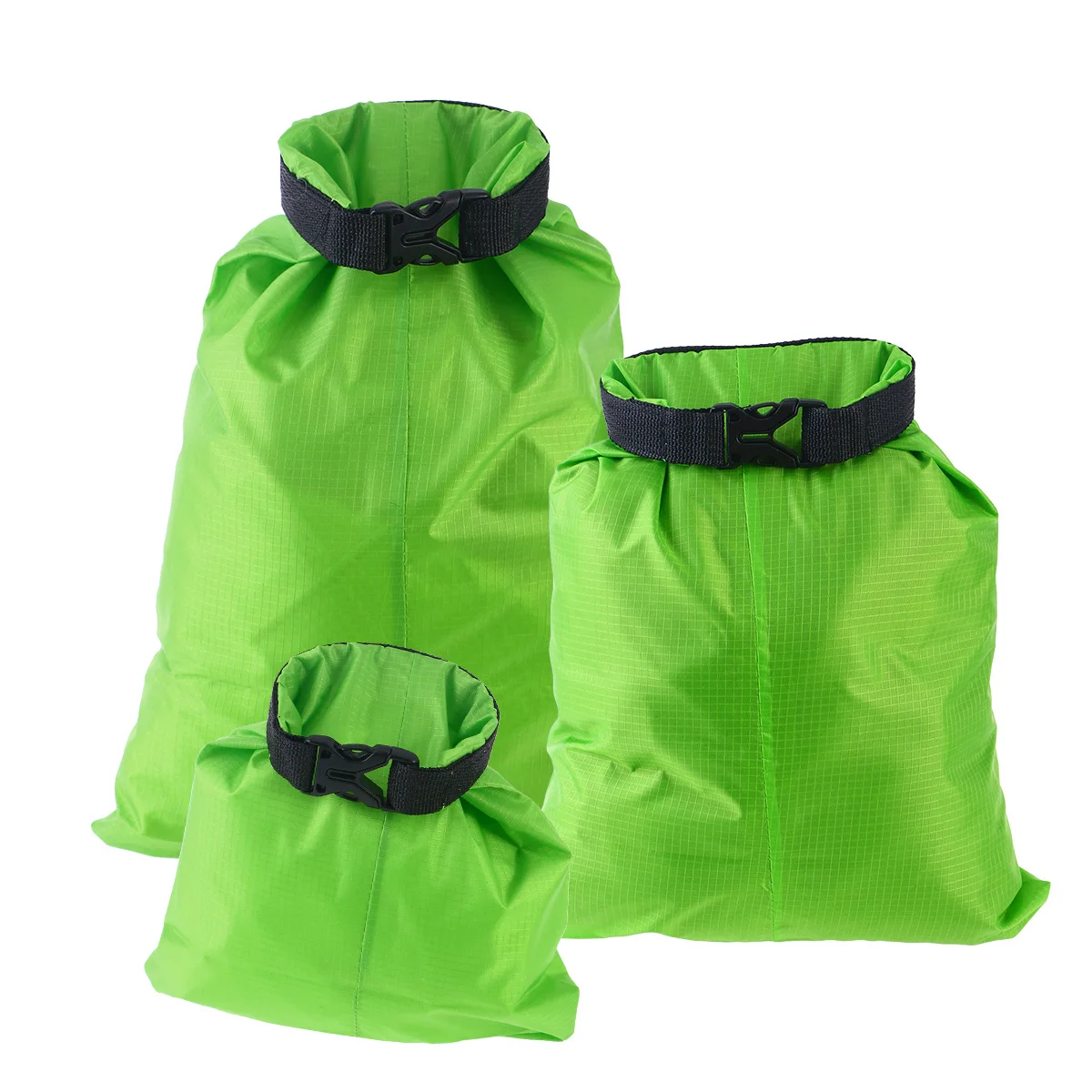 3 pcs 1.5L+2.5L+3.5L Waterproof Dry Bag Storage Pouch Bag for Camping Boating Kayaking Rafting Fishing(Green