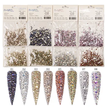 

1440PC Nail Art Jewelry Diamond SS Series Red Flat Bottom Flame Diamond Rose Gold Diamond Nail art decoration