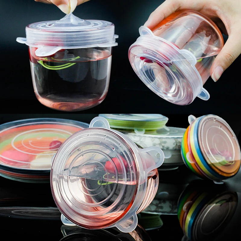 

6-Piece Set Of Silicone Cover Food Preservation Refrigerator Multi-Function Fruit And Vegetable Fresh-Keeping Transparent Fresh