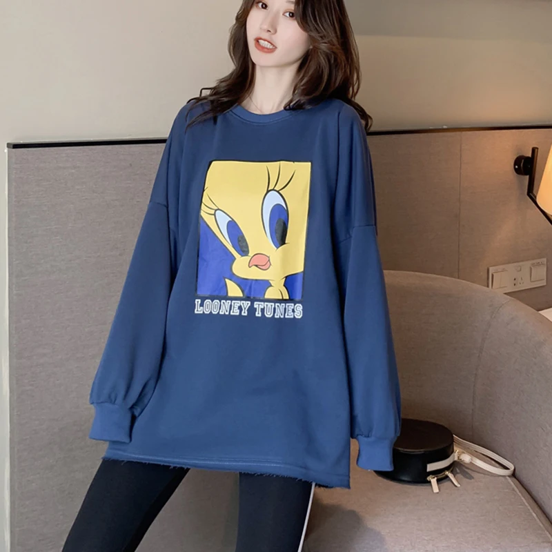 

Two Piece Set Autumn Women Donald Duck Cartoon Tracksuit Tops Pants Outfits Matching Sets Fashion Suit Clothes Big Size
