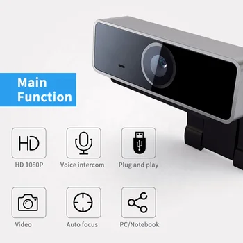 

HD 1080P Computer WebCam for Conference WebClass Teaching Chatting USB Web Camera Driver Free AutoFocusing 2020 New Host Sales