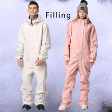2021 Thick Hooded Women Skiing Jumpsuits Sport Men One Piece Snowsuits Winter Overalls Female Outdoor Man Snowboarding Clothes