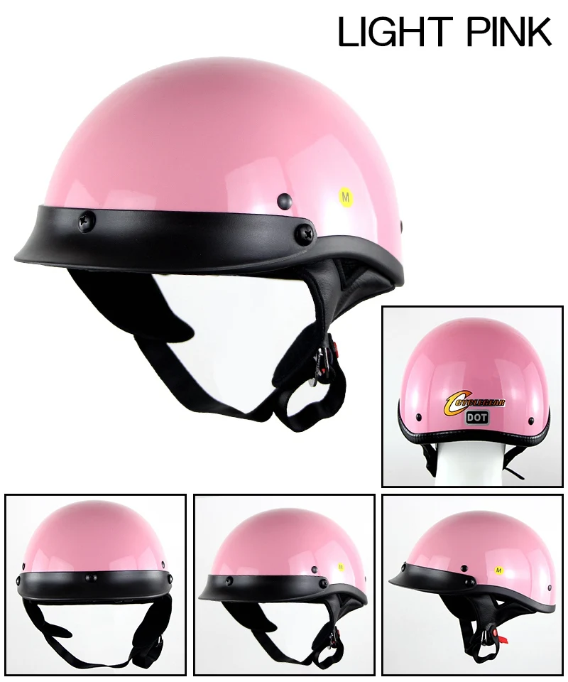 Мото rcycle шлем электрический автомобиль capacete casco мото мопед шлем призрак голова Половина велосипед мото крест шлем хищника - Цвет: LIGHT PINK