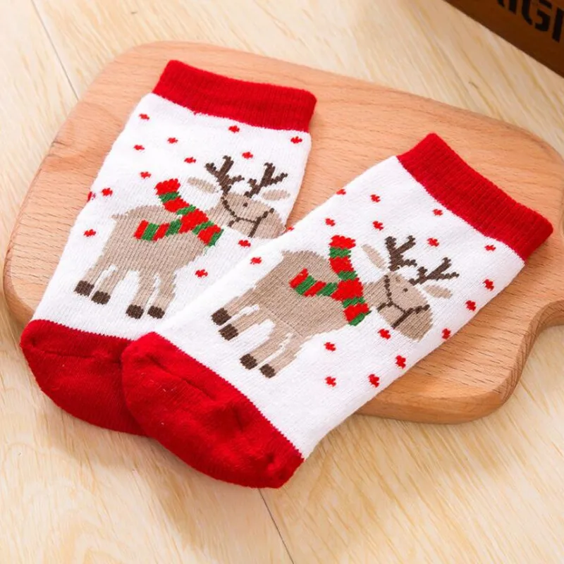 1 Pair Cotton Winter Baby Girls Boys Kids Sock Children Terry Snowflake Elk Santa Claus Christmas Bear Gift Stuff clothes fleece
