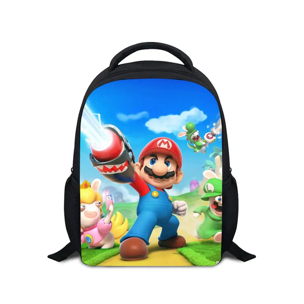 Bolsa Escolar para dibujo de Mario de 12 pulgadas, mochila con estampado para niños de 3 a 5 años