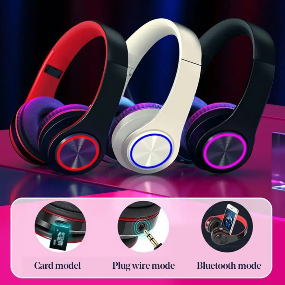 Складные беспроводные наушники Bluetooth-совместимые стерео басовые дышасветильник