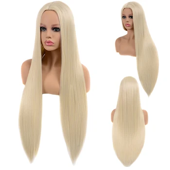 

24 Inch Long Straight Wigs for Women and Ladies Natural Hairline Middle Part Synthetic Full Wig