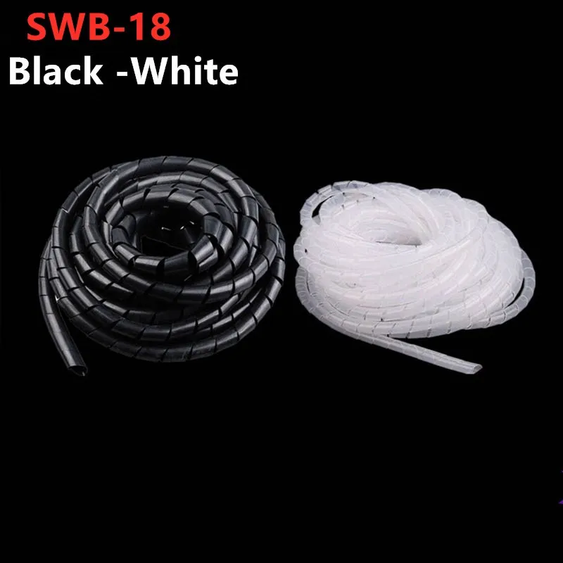 

Spiral wrapping band SWB-18 diameter 18mm About 3.8M Length Black Cable casing Cable Sleeves Winding pipe Spiral Wrapping SWB-18
