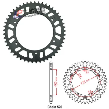 

Motorcycle rear sprocket 520 48T 49T 50T 51T 52T For Yamaha YZ465 YZ490 WR500 TT-R250 WR500 WR400 WR250 WR200 YZ125 WR250
