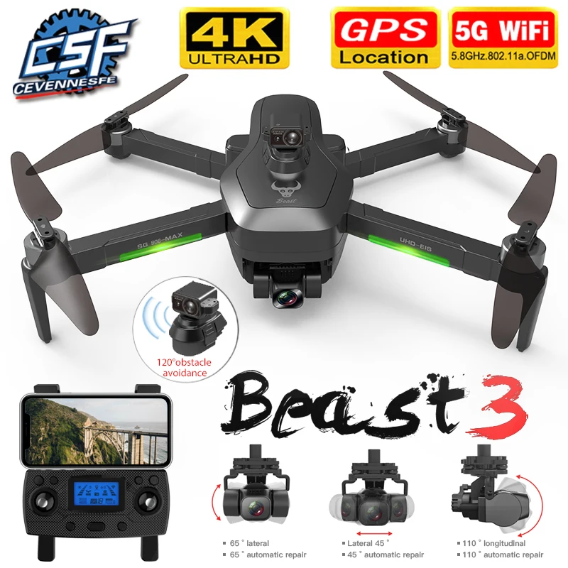 NEW SG906 MAX/Pro2 GPS Drone with Wifi FPV 4K Camera Three-axis Gimbal Brushless Professional Quadcopter Obstacle Avoidance Dron