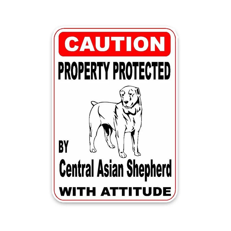

Creative Property By Central Asian Shepherd Dog Car Stickers Accessories Vinyl PVC 14cm*10cm Motorcycle Car Styling Decal