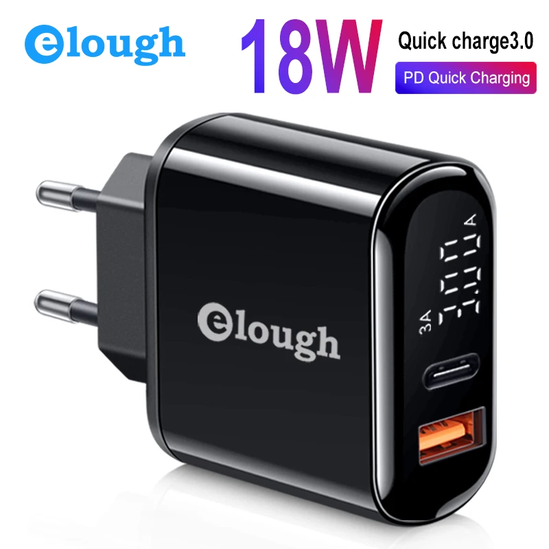 

Elough Quick Charge 4.0 3.0 USB Charger USB type C Charger QC 4.0 3.0 Quick Charger PD 3.0 Fast Charger for iPhone charger adapt
