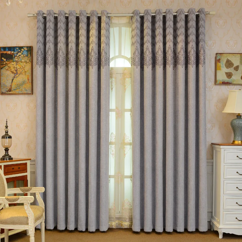 

Simple European Cashmere Chenille Jacquard Curtains for Living Dining Room Bedroom.