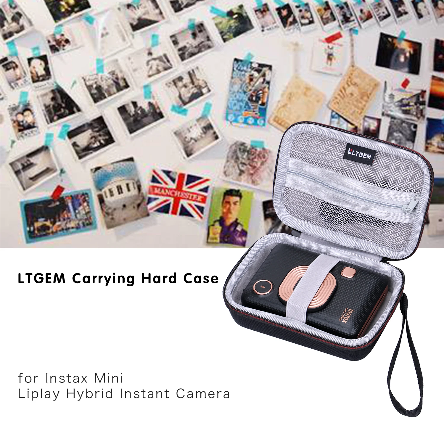 LTGEM EVA черный Водонепроницаемый Переносной жесткий футляр для Instax Mini Liplay Hybrid instant camera