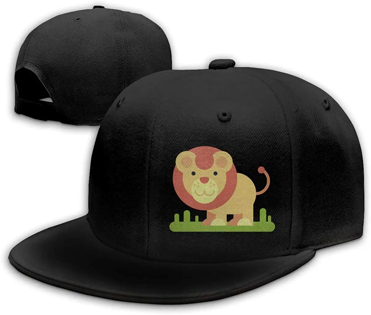 Лев и трава унисекс Snapback плоская бейсболка Регулируемая черная