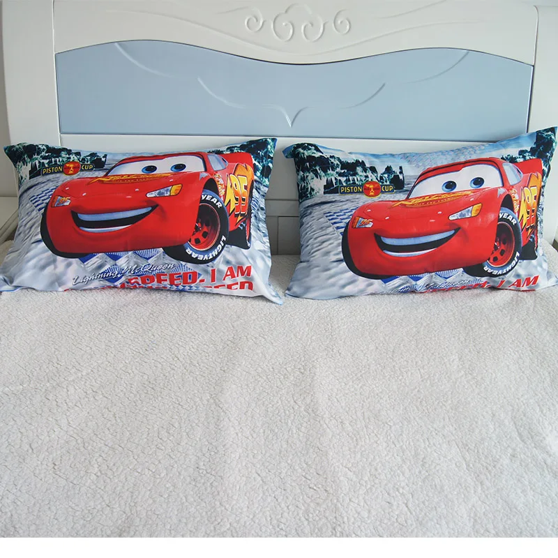 Disney Cartoon Frozen Princess Kids Pillowcases Baby Boys Girls Gift Decoration 3D Pillow Cover Pair 48x74CM on Bed
