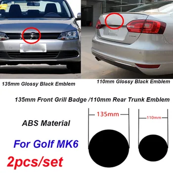 

2Pcs/set 135mm 110mm ABS Car Front Grill Badge Rear Trunk Emblem Logo for Golf MK6 Styling Front Grille Logo Car Badge Grid