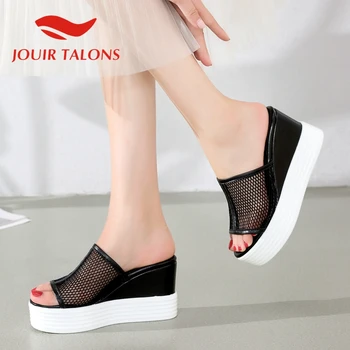 

JOUIR TALONS Droship Women Slides Peep Toe Platform Wedges Summer Outside Women Slippers