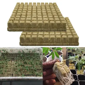 

50pcs 25*25*40mm Hydroponics Soilless Cultivation Seed Growth Culture Rock Wool Cubes Compress Base Hydroponic Gardening