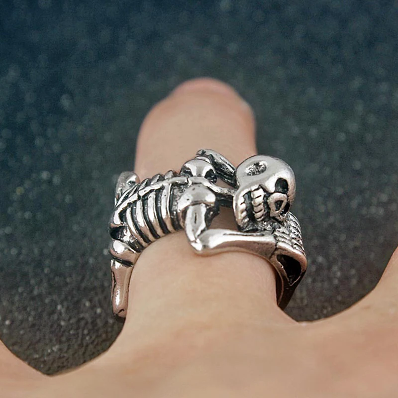 Punk Retro Skeleton Skull Opening Ring For Men Women Fashion Hip Hop Party Ring Accessories