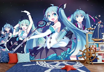 

[Self-Adhesive] 3D Hatsune Miku 536 Japan Anime Wall Paper mural Wall Print Decal Wall Murals Belly
