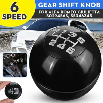 

6 Speed Chrome Black MT Gear Stick Knob Shift Lever Handball Car-styling For Alfa Romeo Giulietta 2010-on