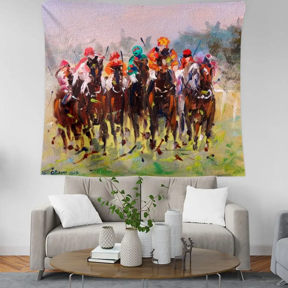 

PLstar Cosmos horse race Tapestry 3D Printing Tapestrying Rectangular Home Decor Wall Hanging style-6