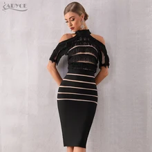ADYCE новое летнее женское облегающее Бандажное платье с кисточками сексуальное Клубное платье миди с открытыми плечами вечернее платье в стиле знаменитостей
