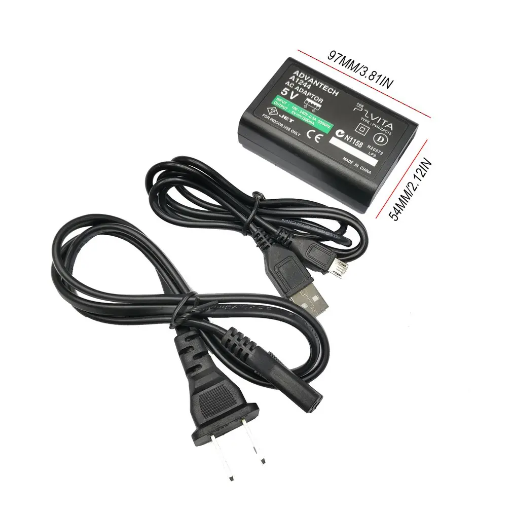 ЕС/США Plug домашнее зарядное устройство питание 5 в адаптер переменного тока с usb-разъемом кабель для зарядки шнур для sony playstation psv ita Slim PS Vita psv 2000