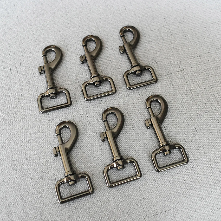 

50 Pieces 25mm Gun Black Clips Lobster Clasp dog leash Carabiner Snap Hook DIY Key Chain Bag Part Accessories