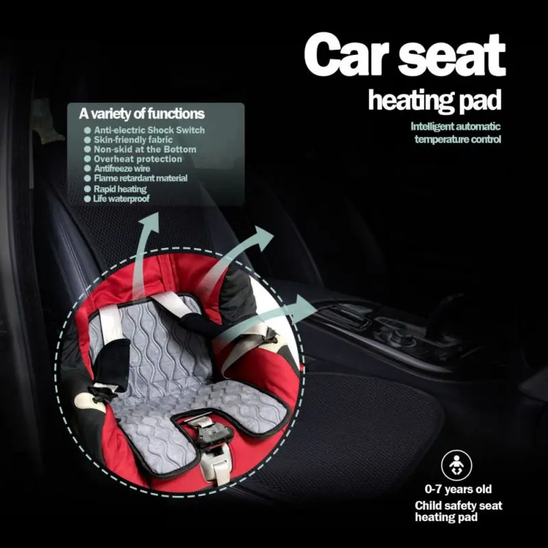 

Child Safety Seat Heating Pad Temperature Adjustable Comfort Warm