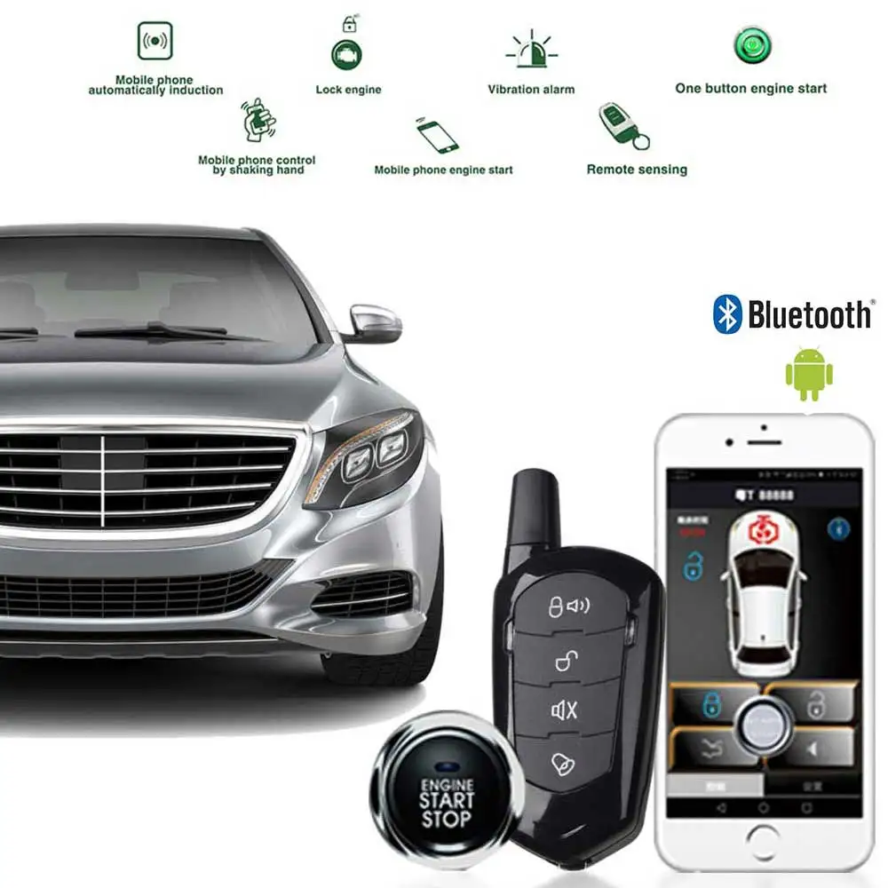 

car alarm system auto alarm quad lock starline keychain Offline Offline start stop button central locking remote start signaling