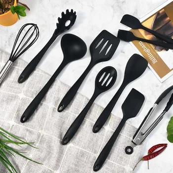 

10 Pcs Silicone Kitchen Heat Resistant Cooking Utensils Set No Scratch Spoon Spatula Turne Kitchenware Kitchen Tools For Cooking