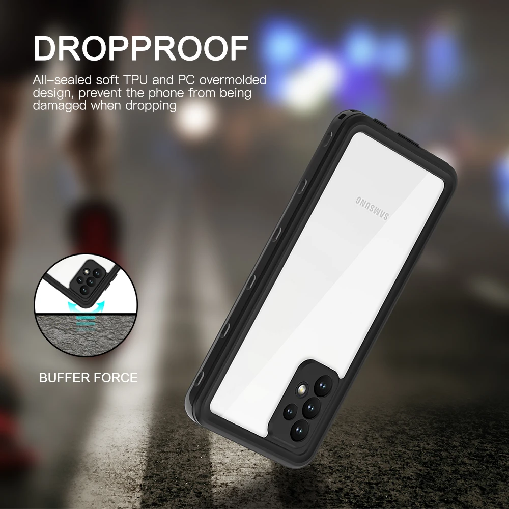 IP68 Waterproof Phone Case for Samsung Galaxy A72 Coque Heavy Duty Full Protection Shockproof Case Waterproof Cover