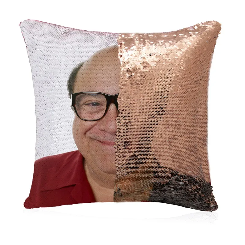N gold Супер Сияющий Danny Devito Реверсивный меняющий цвет чехол для подушки волшебный Nicolas клетка чехол для подушки с Подушка с блестками чехол - Цвет: N gold