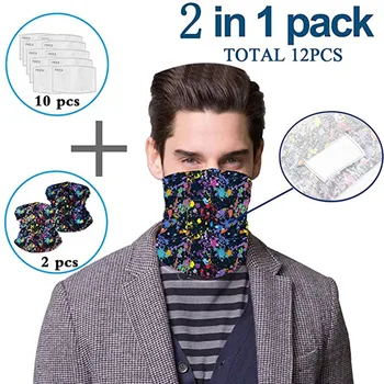 

2PC Cotton Face Mask With 10PC Replacement Protective Mask Filter gaskets Outdoor Windproof Dustproof Anti Pollution Mouth Mask