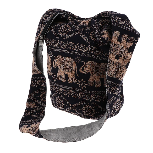 Navy Blue Elephant Bag Hippie Hobo Bag Sling Crossbody Bag 