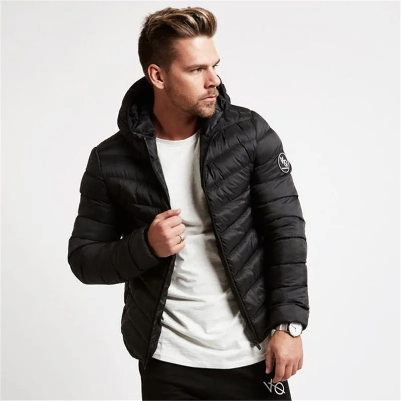 Winter Men's Solid Color Casual Hooded Loose Cotton Jacket Brothers Fitness Muscle Warm Outdoor Jacket coat