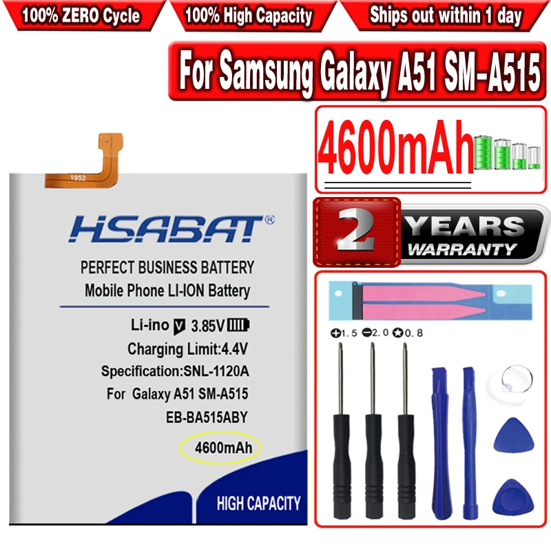 HSABAT 4600 мАч EB BA515ABY аккумулятор большой емкости для смартфона Samsung Galaxy A51 SM