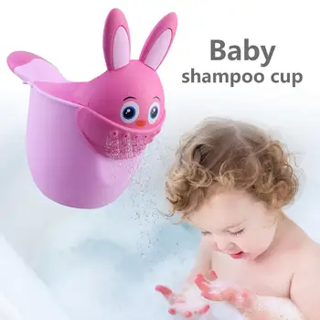 

Baby Cartoon Rabbit Bathing Cup Newborn Kid Shower Shampoo Cup Bailer Baby Shower Water Spoon Bath Wash Cup
