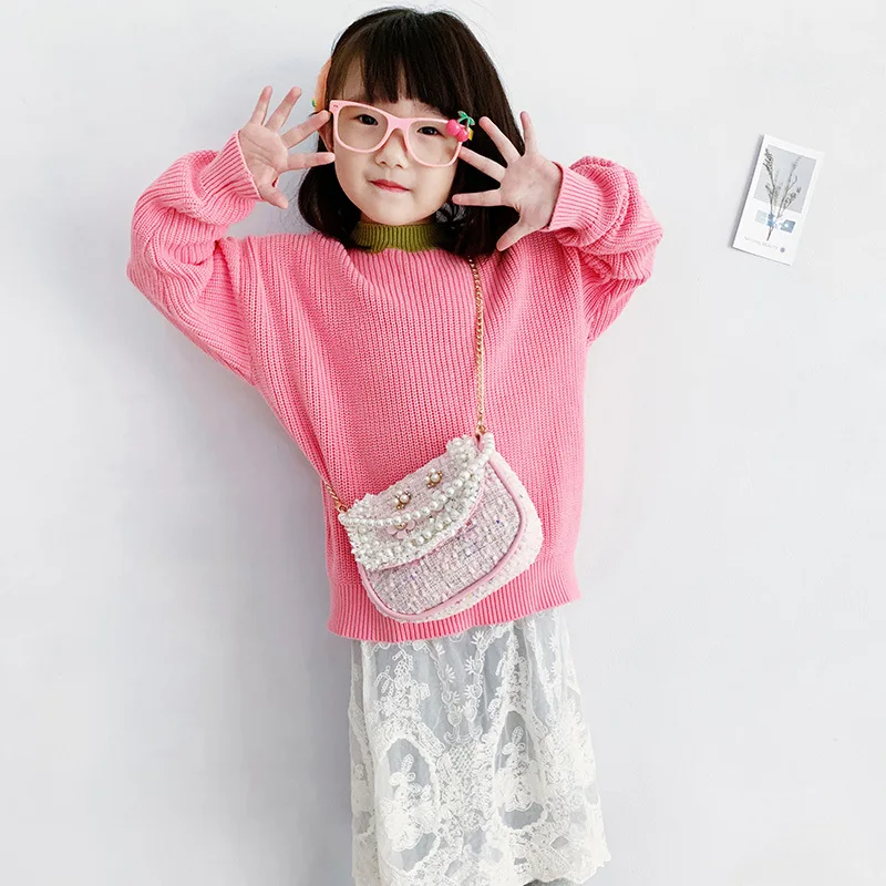 

Mini CHILDREN'S Bag Cute Korean-style Princess-Style Shoulder Bag Chain Western Style Pearl Shoulder Girls Small Shoulder Bag