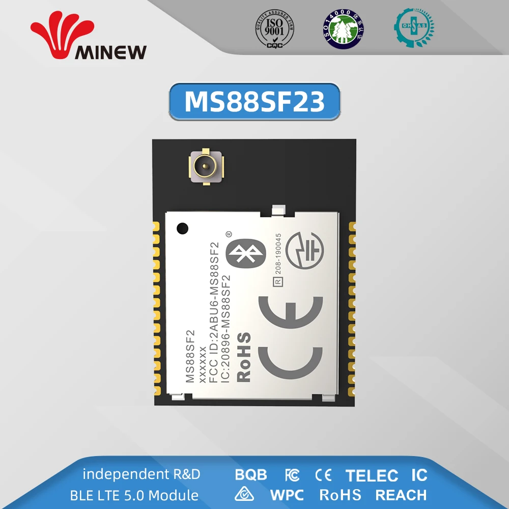 Minew MS88SF23 Расширенный nRF52840 RF BLE модуль 2 4 ГГц 8 дБм большой диапазон Bluetooth 5 1 сетчатый