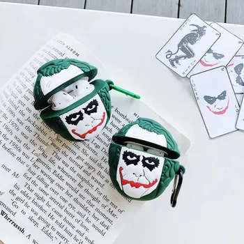 

Cartoon Halloween Earphone Silicone Case for Apple Airpods 1/2 Cover Funny The Dark Knight Clown Figure Doll Joker AirPods Case