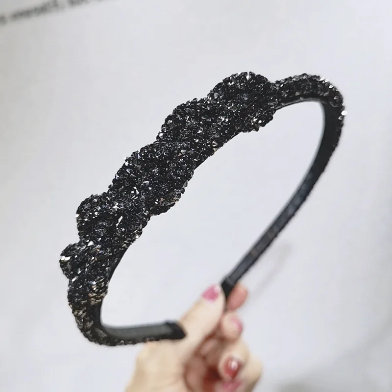 C341 black Винтажные разноцветные стразы, украшение для волос для женщин, заколки для волос головная повязка для волос, полосы обруча для волос, аксессуары для волос для девочек - Цвет: C341 black