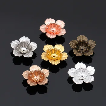 

50 Pieces/Lot 6*16 mm 2 Layers Assembly Filigree Flower Connector Copper Jewelry Accessories Finding