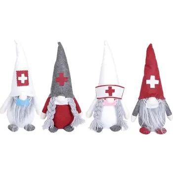 

Christmas Long Hat Doctor Nurse Swedish Gnome Santa Plush Toys Doll Ornaments Holiday Home Party Decoration Xmas Gift