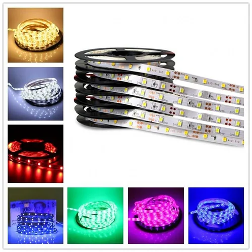 300 LED 스트립 조명, 비방수, 리본 테이프, 밝은 SMD2835, 5050 따뜻한 화이트, 블루, 레드, 그린, 휴일 조명, 5M, DC12V 2